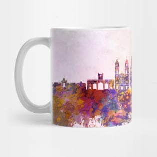 Cadiz skyline in watercolor background Mug